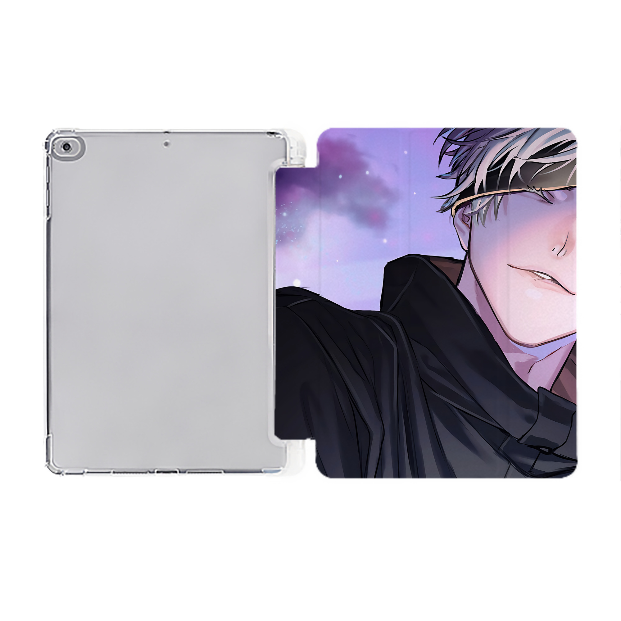 （画像用） 呪術廻戦 Jujutsu Kaisen IPad ケース ペン収納付き 三つ折りスタンド PUレザー×シリコン 対応機種9.5/10.5/10.9インチ